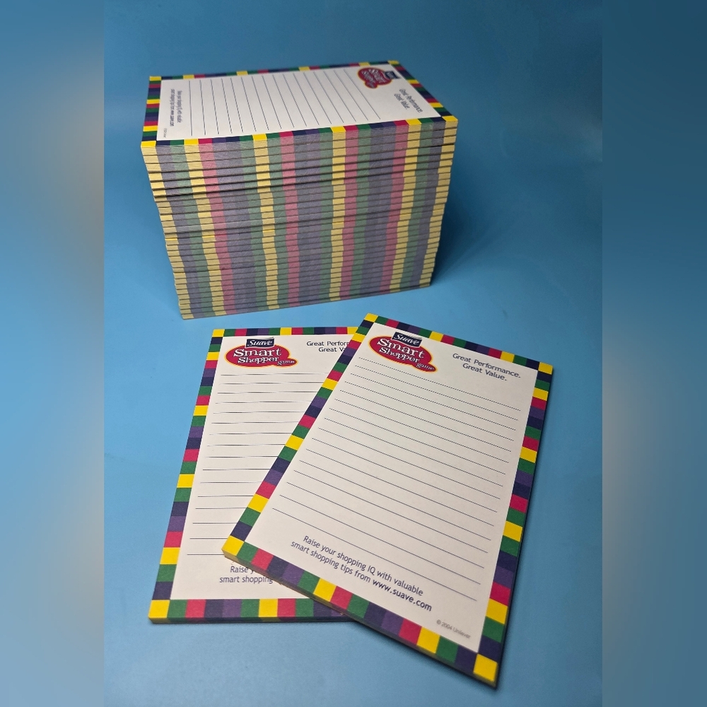 6" x 4" Suave Smart Shopper Game Notepads, Quantity 30 NEW